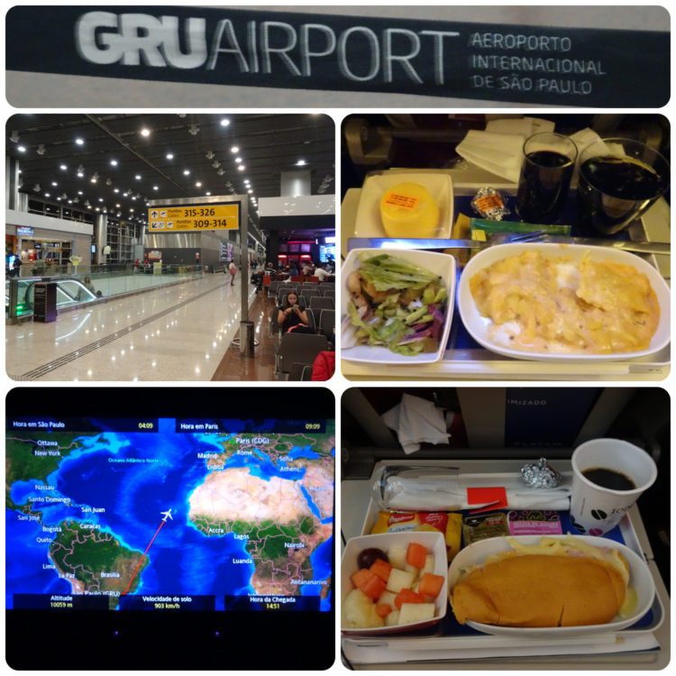 L'aéroport de GRU et repas dans l'avion vers Paris
