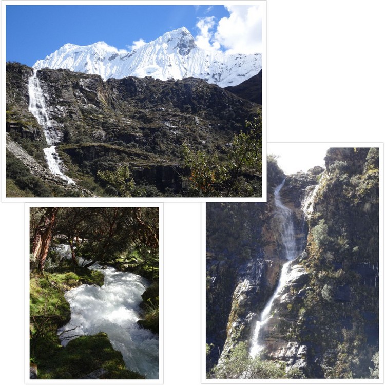 Cascades et torrent dans le fond de la vallée du Rio Ranrahirca