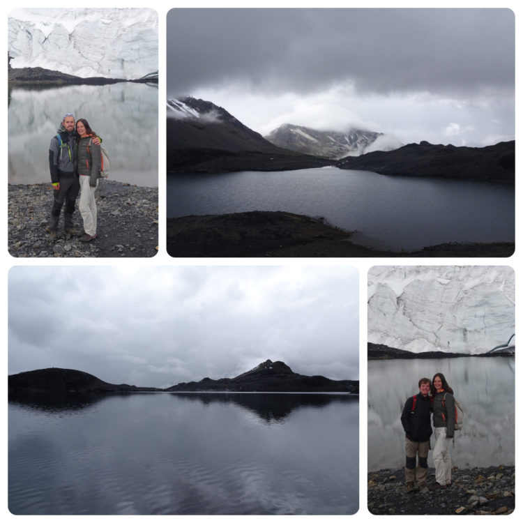 On pose pour la postérité et vues du lac glacière dont le volume a été multiplié par près de 50 en quelques années !