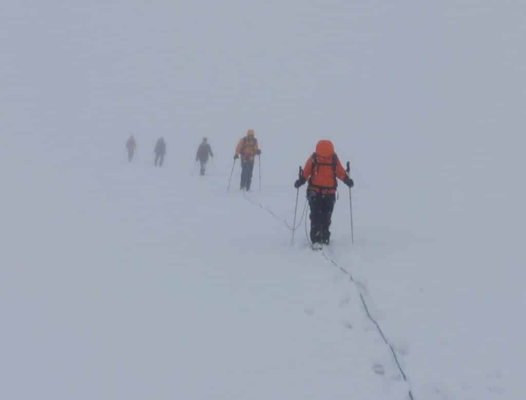 Jour blanc à l'approche du sommet du Bishorn