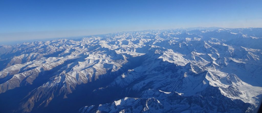 Vue sur la cordillère des Andes depuis l'avion