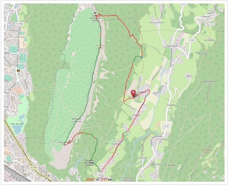 Trace GPS de notre parcours