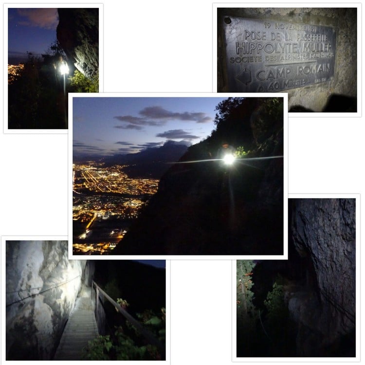 Descente nocturne sur la vire romaine